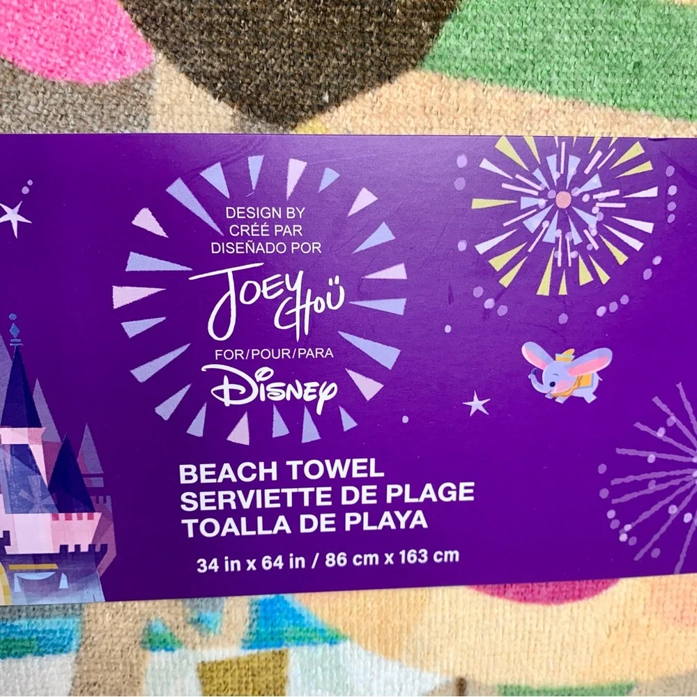 NWT. Joey Chou Beach Towel from Disney. Cinderella Castle Magic Kingdom